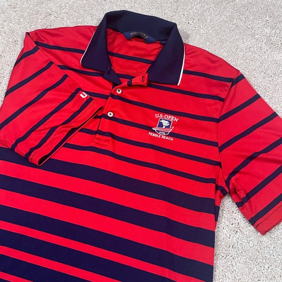 Polo Golf Ralph Lauren Other - Polo Golf Ralph Lauren Men's Large Red Navy US Open Pebble Beach 2019 Polo Shirt